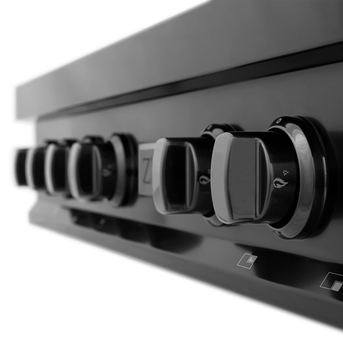 ZLINE - 36&quot; Porcelain Gas Stovetop in Black Stainless Steel with 6 Gas Brass Burners (RTB-BR-36)