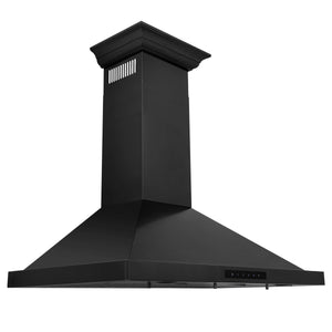 ZLINE - 30" Convertible Vent Wall Mount Range Hood in Black Stainless Steel with Crown Molding (BSKBNCRN-30)
