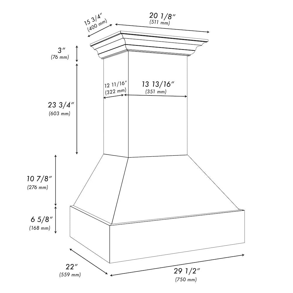 ZLINE - 30 in. Wooden Wall Mount Range Hood in Rustic Bright White Finish (355WW-30)