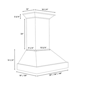 ZLINE - 36 in. Wooden Wall Mount Range Hood in Smooth Bright White Finish (KBWW-36)