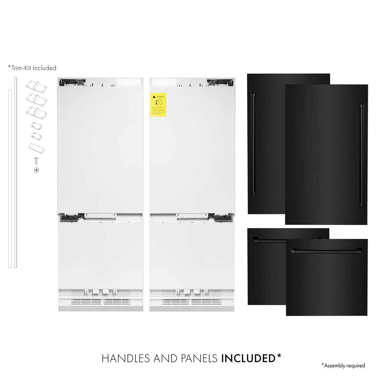 ZLINE - 60&quot; 32.2 cu. ft. Built-In 4-Door French Door Refrigerator with Internal Water and Ice Dispenser in Black Stainless Steel