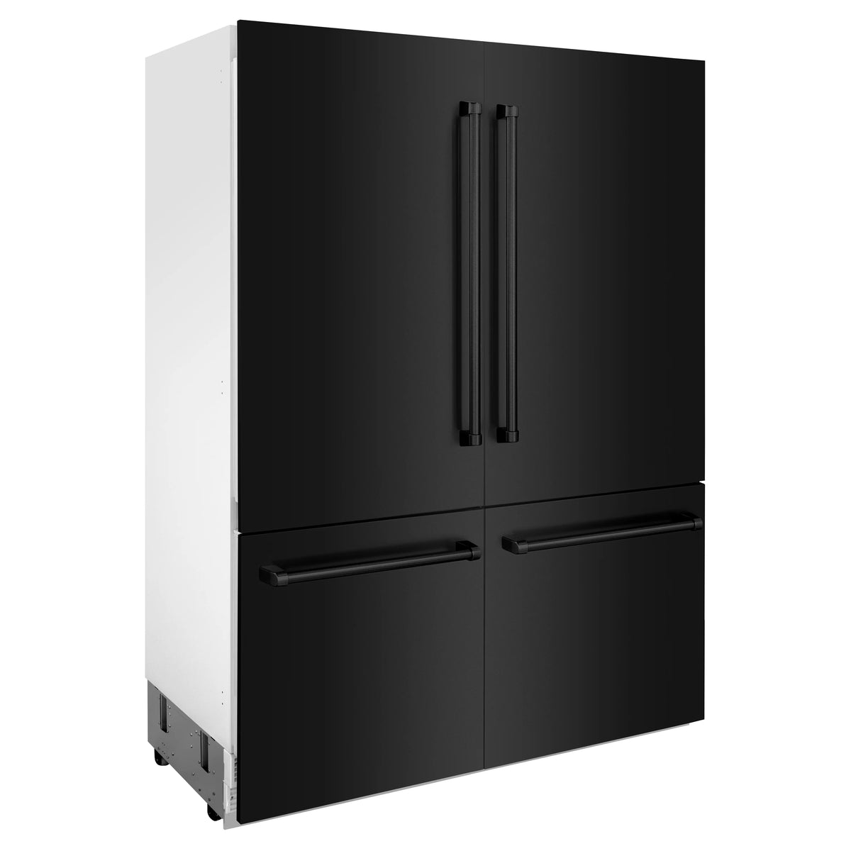 ZLINE - 60&quot; 32.2 cu. ft. Built-In 4-Door French Door Refrigerator with Internal Water and Ice Dispenser in Black Stainless Steel