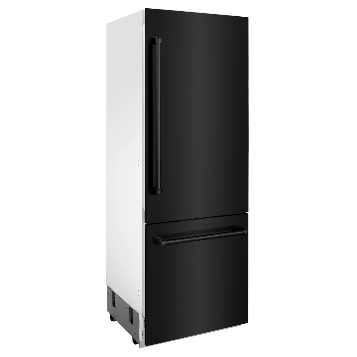 ZLINE 30&quot; 16.1 cu. ft. Built-In 2-Door Bottom Freezer Refrigerator with Internal Water and Ice Dispenser in Black Stainless Steel