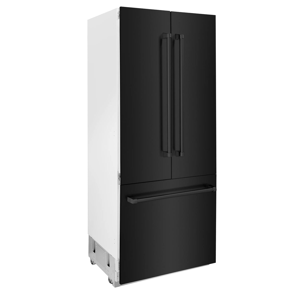 ZLINE - 36&quot; 19.6 cu. ft. Built-In 3-Door French Door Freezer Refrigerator with Internal Water and Ice Dispenser in Black Stainless Steel