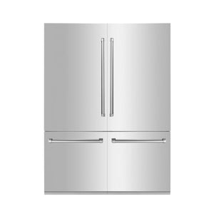 ZLINE 60" 32.2 cu. ft. 4-Door French Door Refrigerator with Internal Water and Ice Dispenser in Stainless Steel