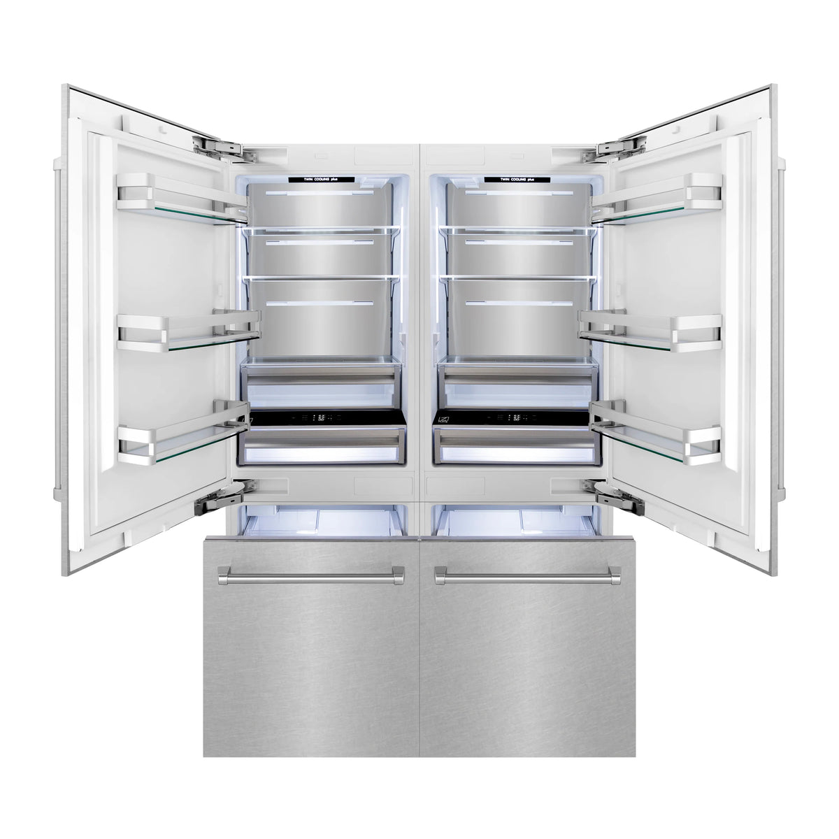 ZLINE - 60&quot; 32.2 cu. ft. Built-In 4-Door French Door Freezer Refrigerator, Internal Water, Ice Dispenser, Fingerprint Resistant Stainless Steel