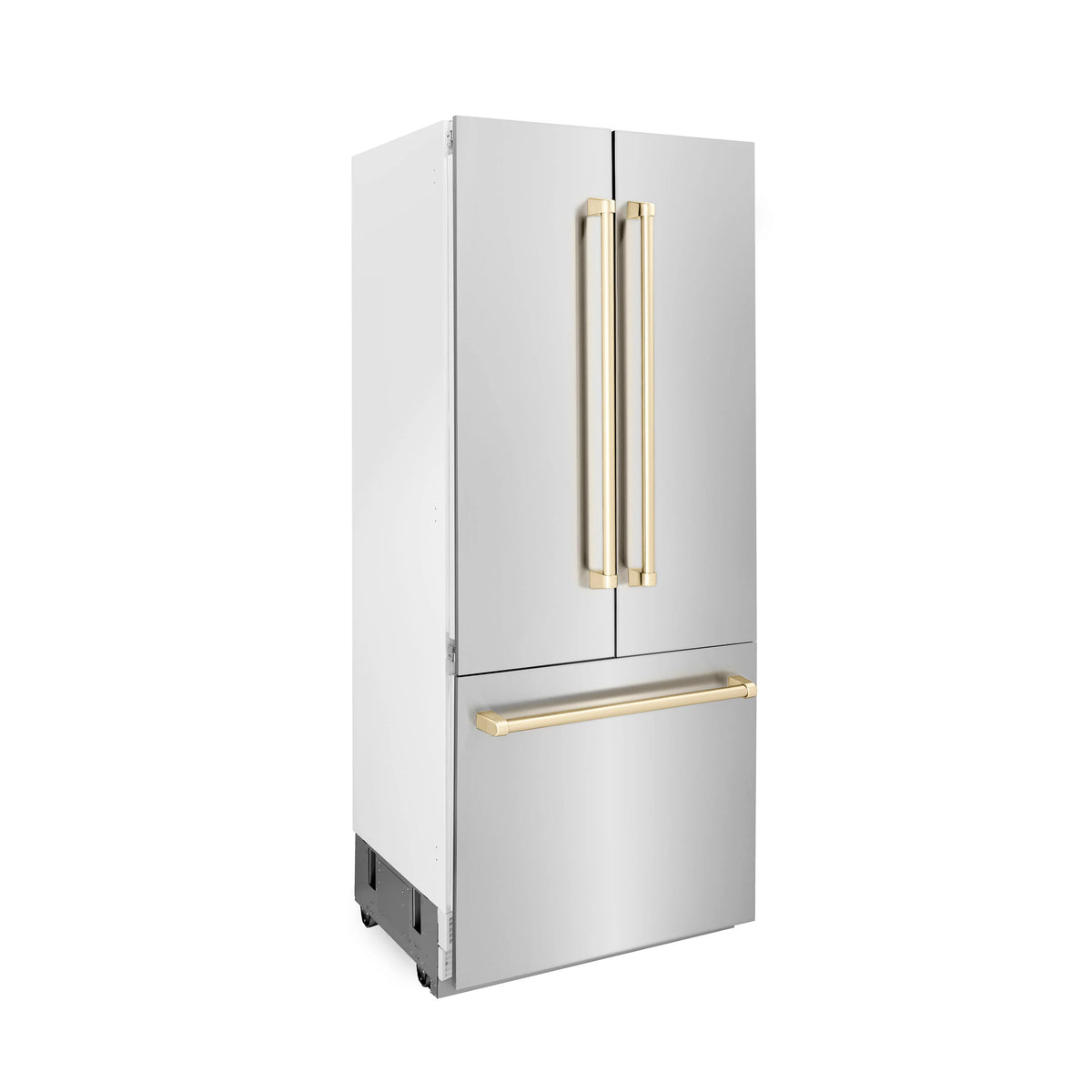 ZLINE - 36” Autograph Edition 19.6 cu. ft. 2-Door Bottom Freezer Refrigerator, Internal Water, Ice Dispenser in Stainless Steel, Gold Accents