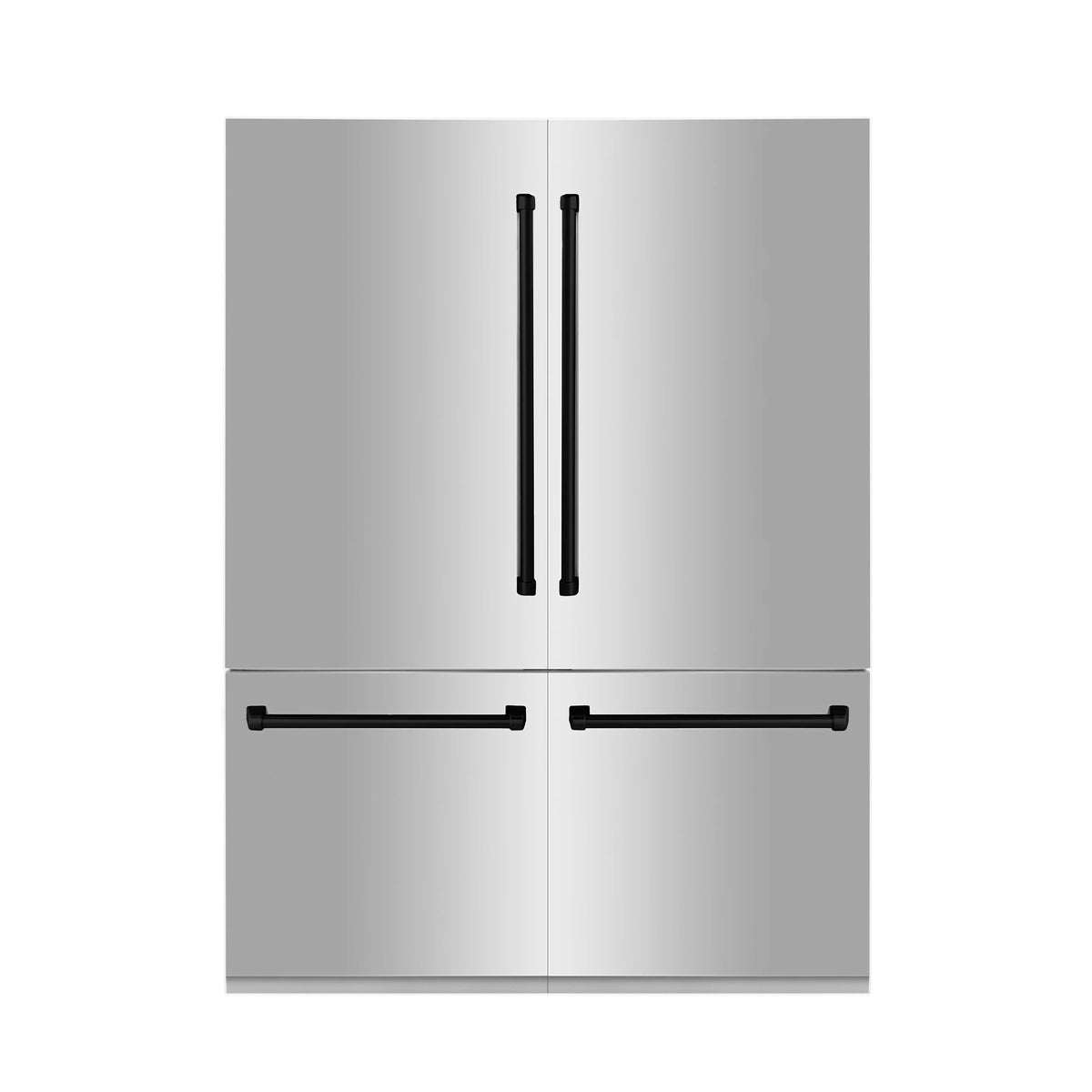 ZLINE - 60&quot; Autograph Edition 32.2 cu. ft. 4-Door French Door Refrigerator, Internal Water, Ice Dispenser in Stainless Steel, Matte Black Accents