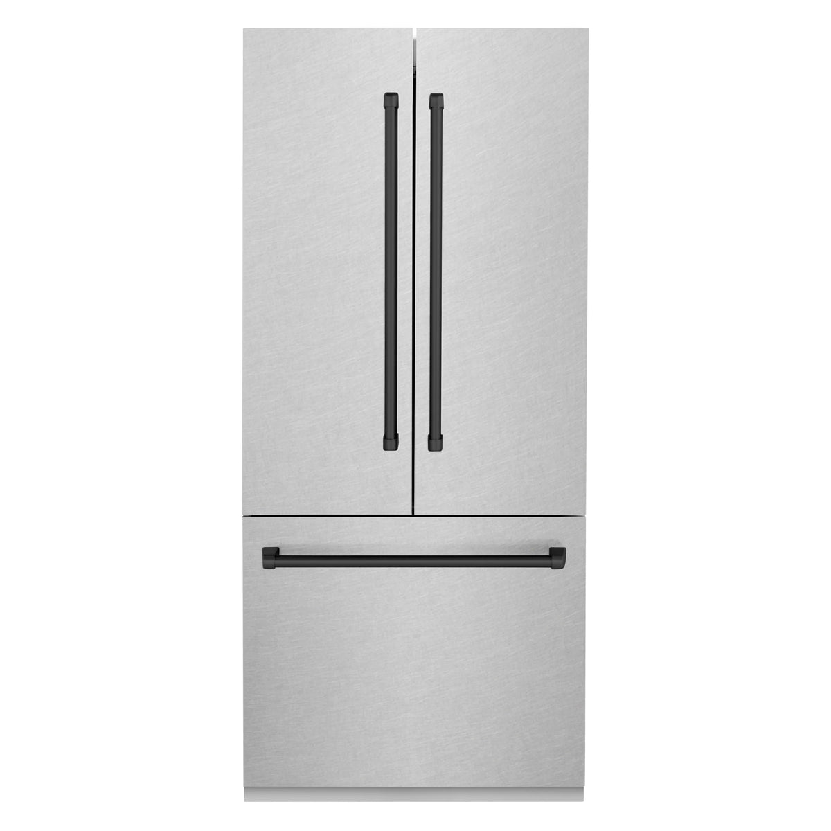 ZLINE - 36&quot; Autograph Edition 19.6 cu. ft. Built-in 3-Door French Door Refrigerator, Internal Water, Ice Dispenser,Fingerprint Resistant Stainless Steel, Matte Black Accents