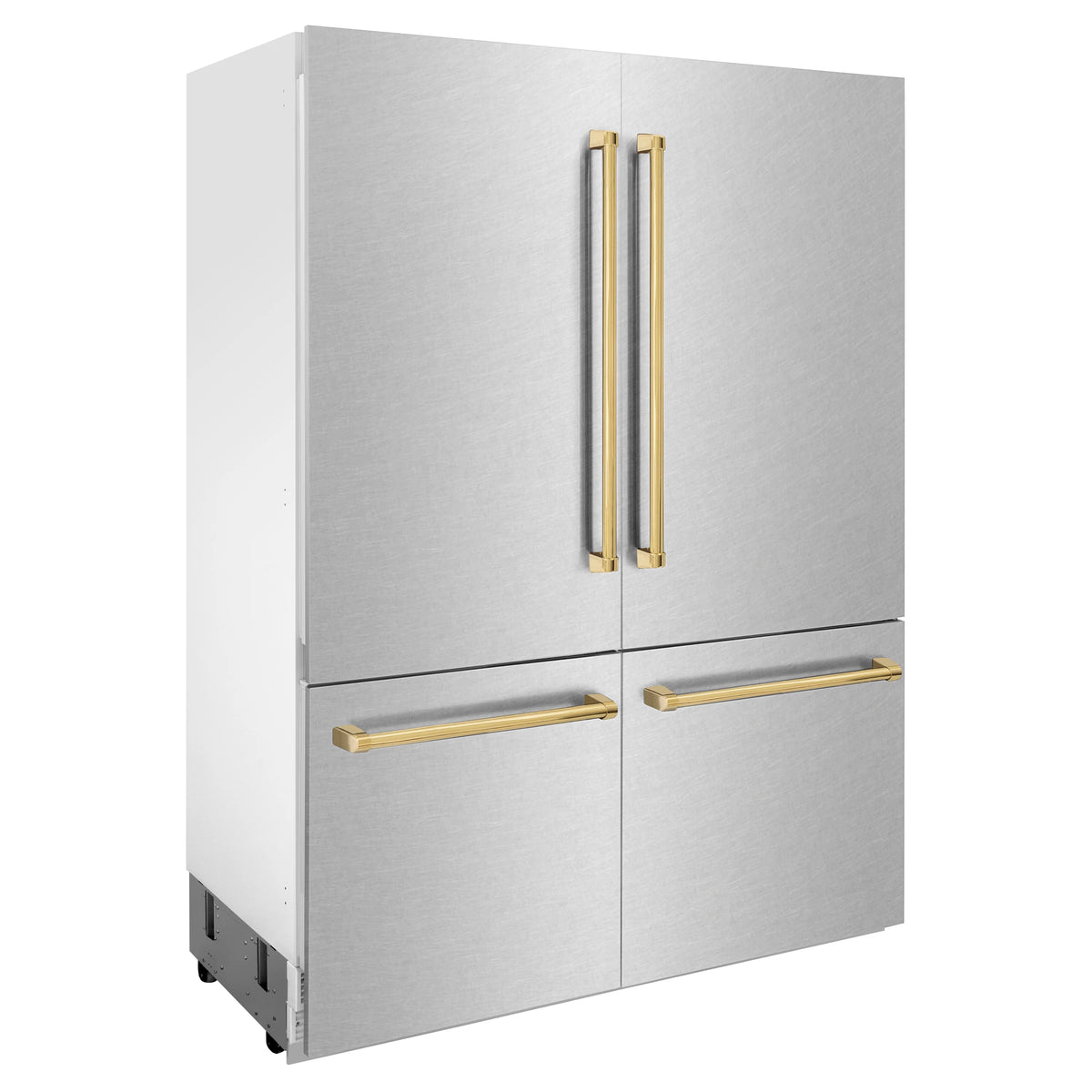 ZLINE - 60&quot; Autograph Edition 32.2 cu. ft. Built-in 4-Door French Door Refrigerator, Internal Water, Ice Dispenser, Fingerprint Resistant Stainless Steel, Gold Accents