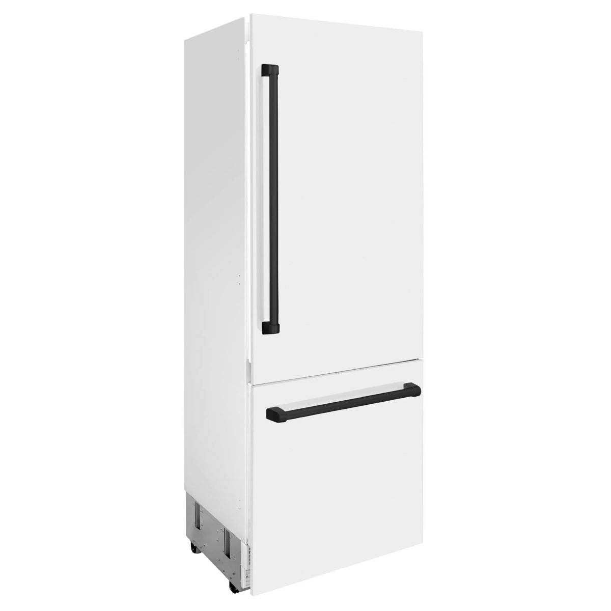 ZLINE 30&quot; Autograph Edition 16.1 cu. ft. Built-in 2-Door Bottom Freezer Refrigerator, Internal Water, Ice Dispenser, White Matte, Matte Black Accents