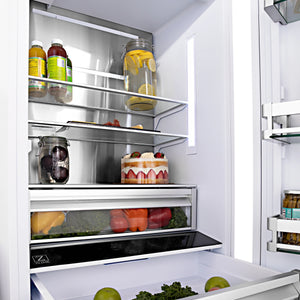 ZLINE 60" Autograph Edition 32.2 cu. ft. Built-in 4-Door French Door Refrigerator, Internal Water, Ice Dispenser,White Matte, Matte Black Accents