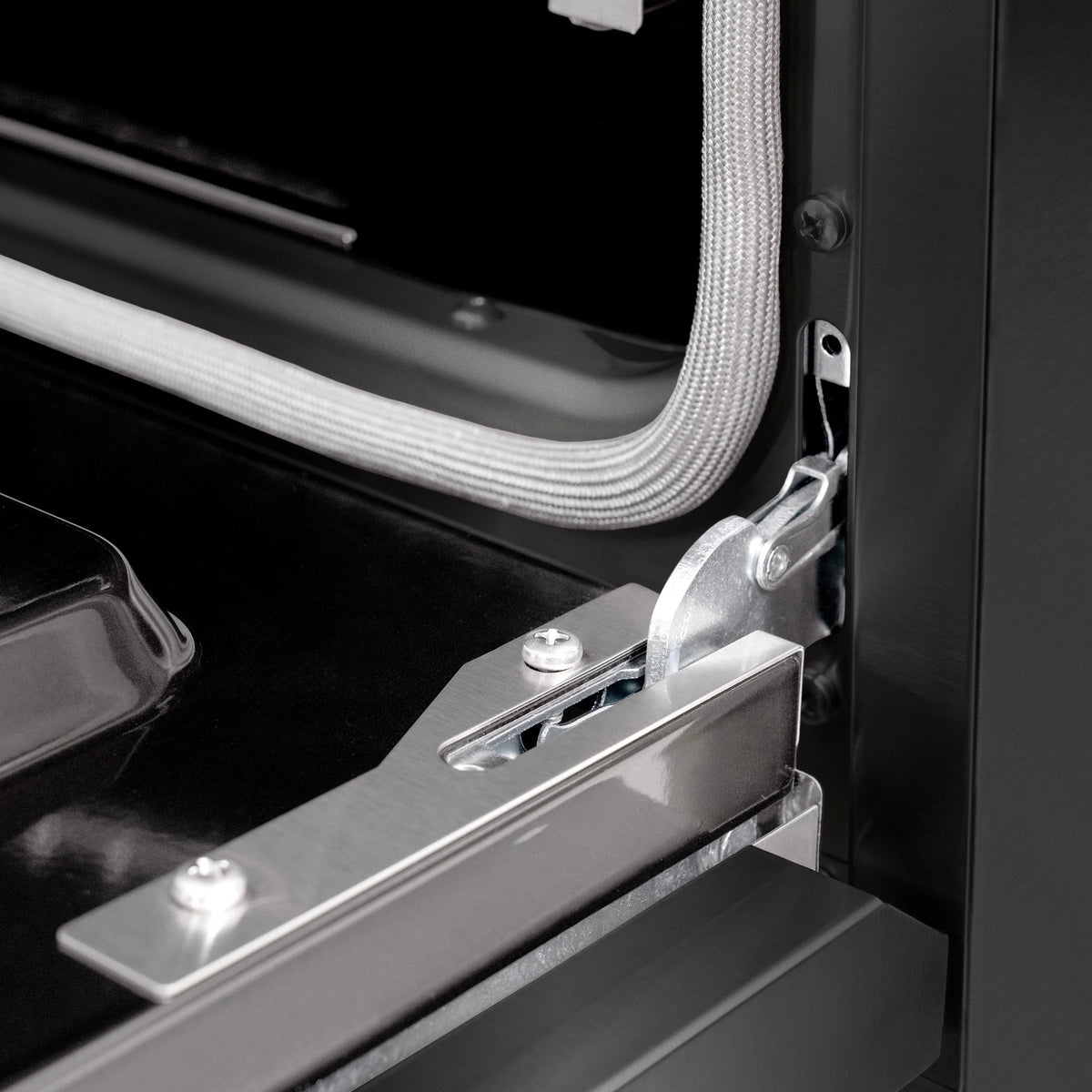 ZLINE - Autograph Edition 30 in. 4.2 cu. ft. Classic Gas Range with 4 Burner Cooktop and Convection Gas Oven in Black Stainless Steel and Champagne Bronze Accents