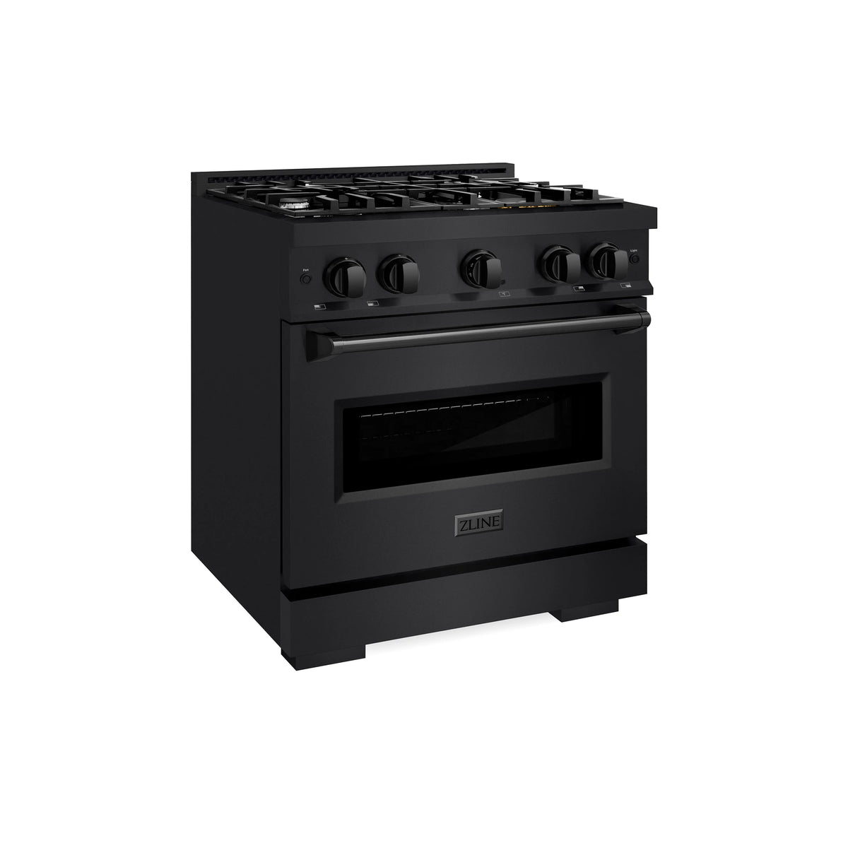 ZLINE - 30 in. 4.2 cu. ft. Classic Gas Range with 4 Burner Cooktop and Convection Gas Oven in Black Stainless Steel (CGRB-30)