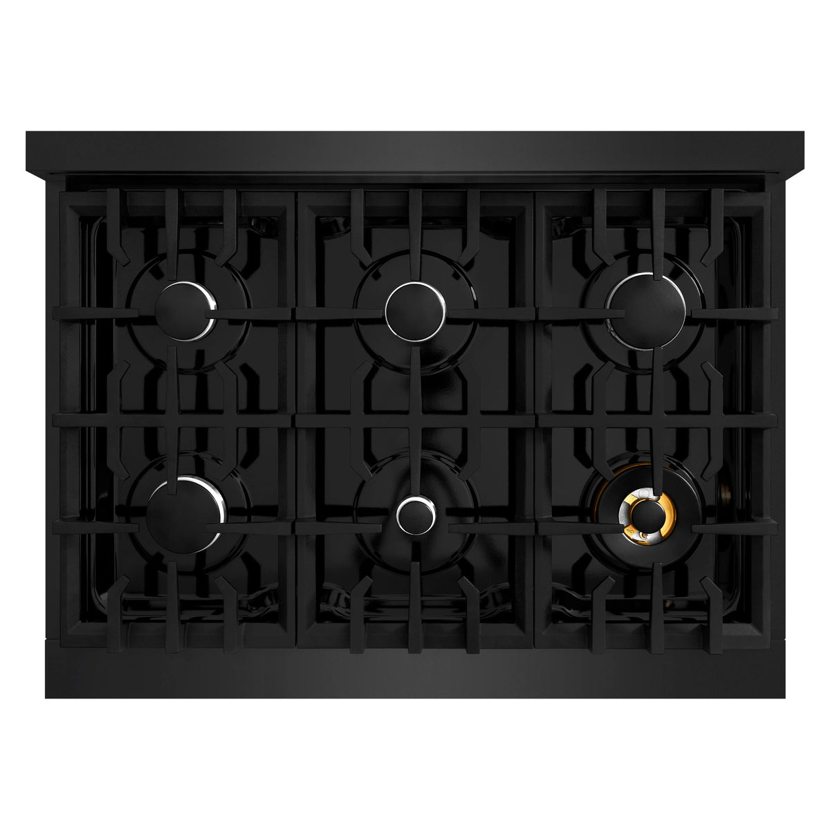 ZLINE - 36 in. 5.2 cu. ft. Classic Gas Range with 6 Burner Cooktop and Convection Gas Oven in Black Stainless Steel (CGRB-36)