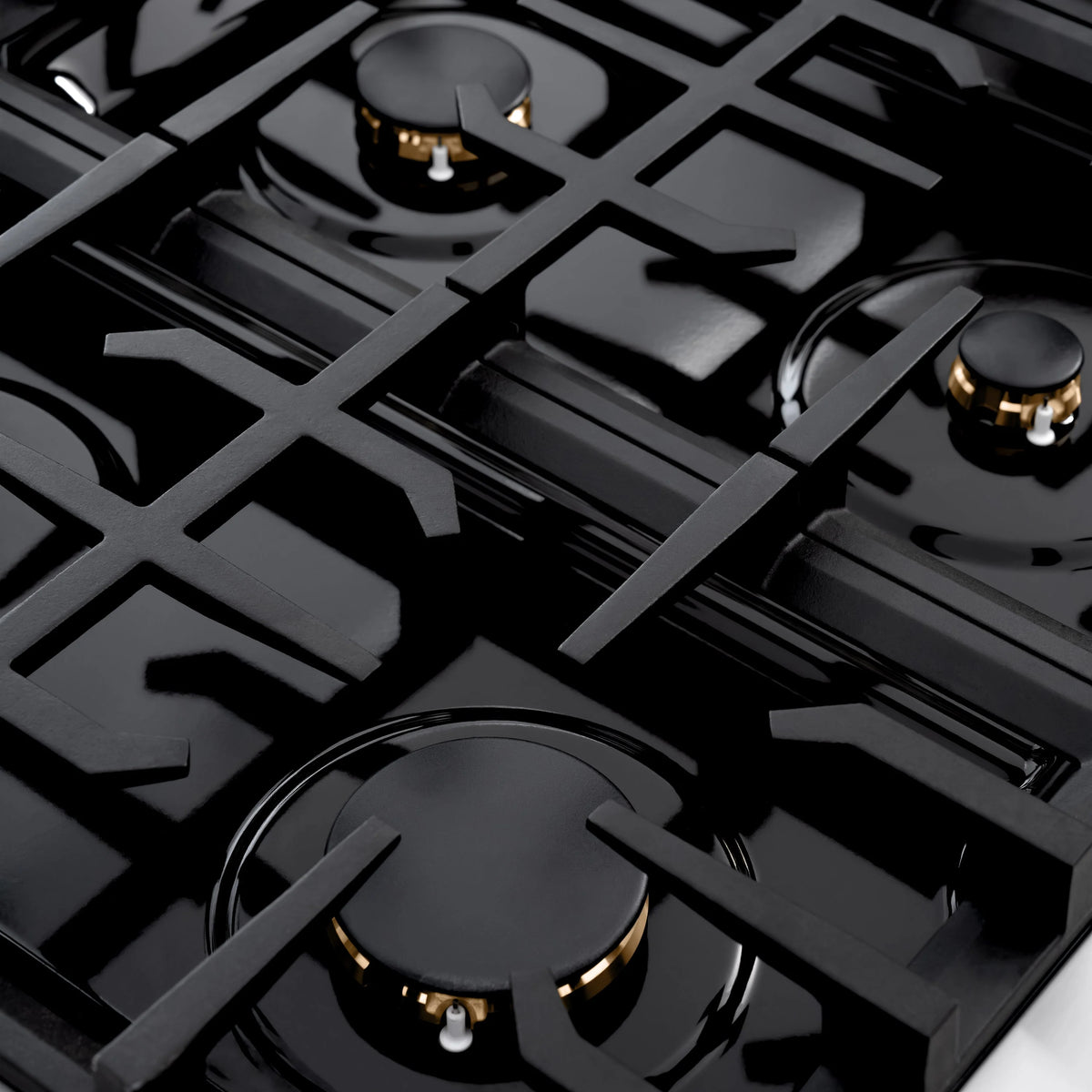 ZLINE - 36 in. 5.2 cu. ft. Classic Dual Fuel Range with Gas Cooktop and Electric Convection Oven in Black Stainless Steel with 6 Brass Burners