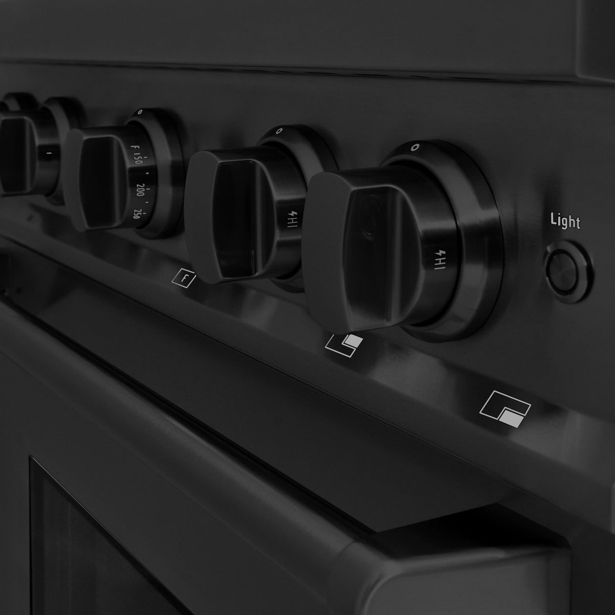 ZLINE - 30 in. 4.2 cu. ft. Classic Gas Range with Convection Gas Oven in Black Stainless Steel with 4 Brass Burners