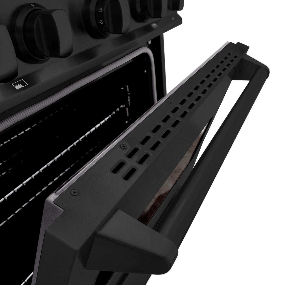 ZLINE - 30 in. 4.2 cu. ft. Classic Dual Fuel Range with 4 Burner Gas Cooktop and Electric Convection Oven in Black Stainless Steel (CDRB-30)