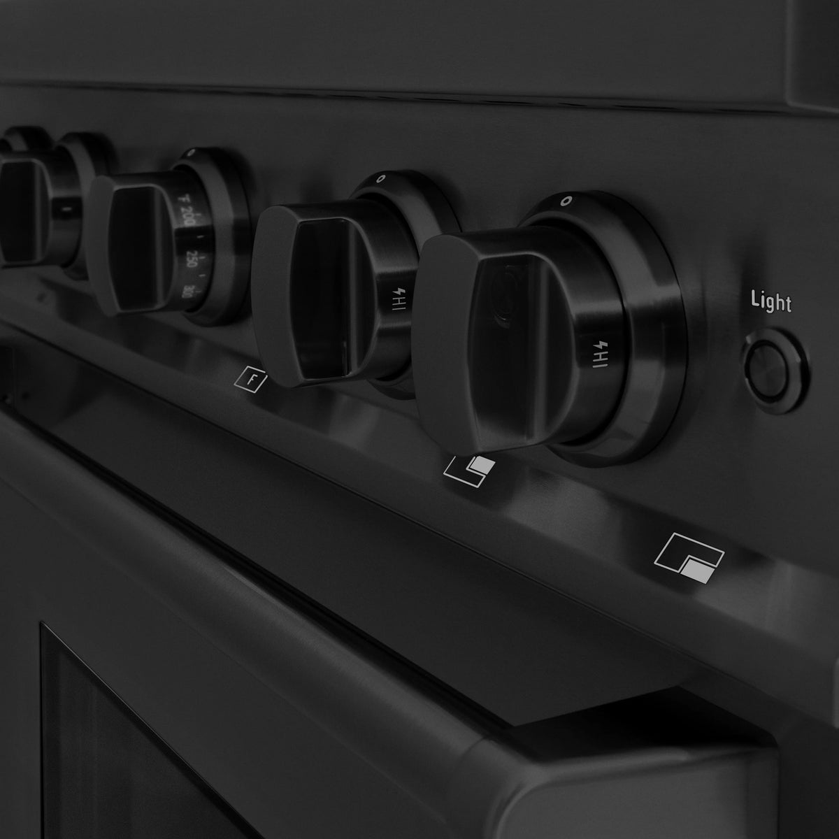 ZLINE - 30 in. 4.2 cu. ft. Classic Dual Fuel Range with 4 Burner Gas Cooktop and Electric Convection Oven in Black Stainless Steel (CDRB-30)