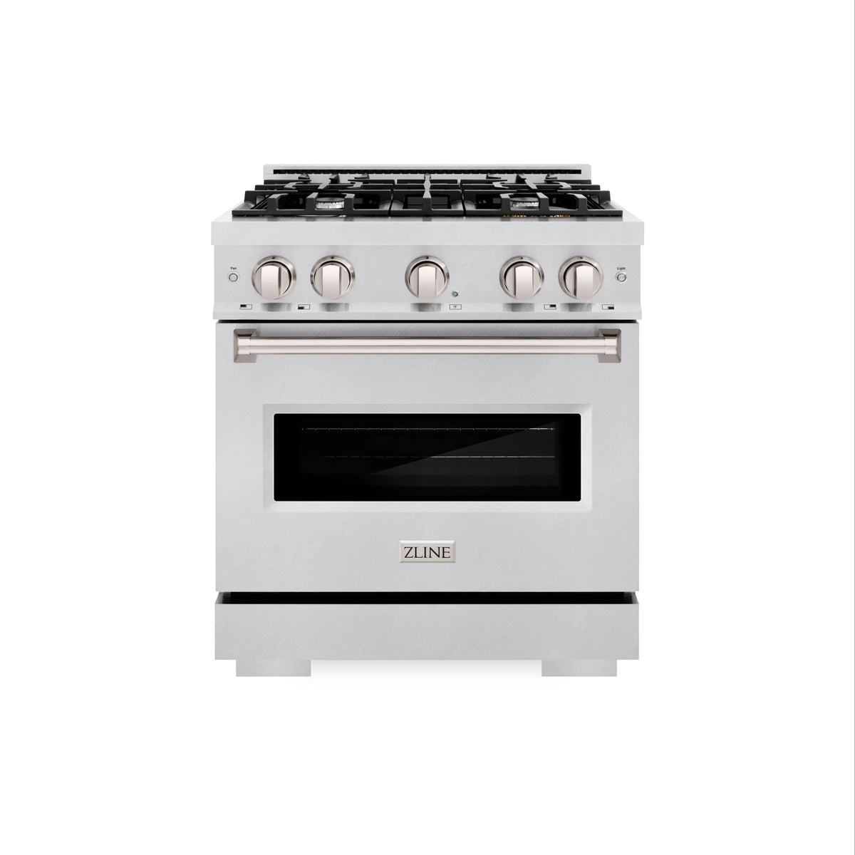 ZLINE - 30 in. 4.2 cu. ft. Classic Dual Fuel Range with 4 Burner Gas Cooktop and Electric Convection Oven in Satin Stainless Steel (CDRS-30)
