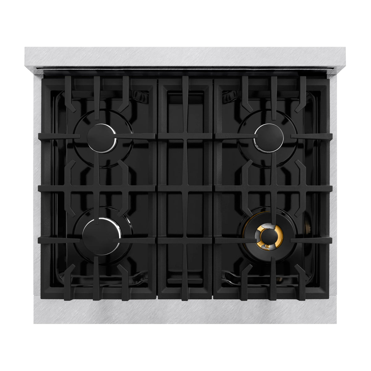 ZLINE - 30 in. 4.2 cu. ft. Classic Dual Fuel Range with 4 Burner Gas Cooktop and Electric Convection Oven in Satin Stainless Steel (CDRS-30)
