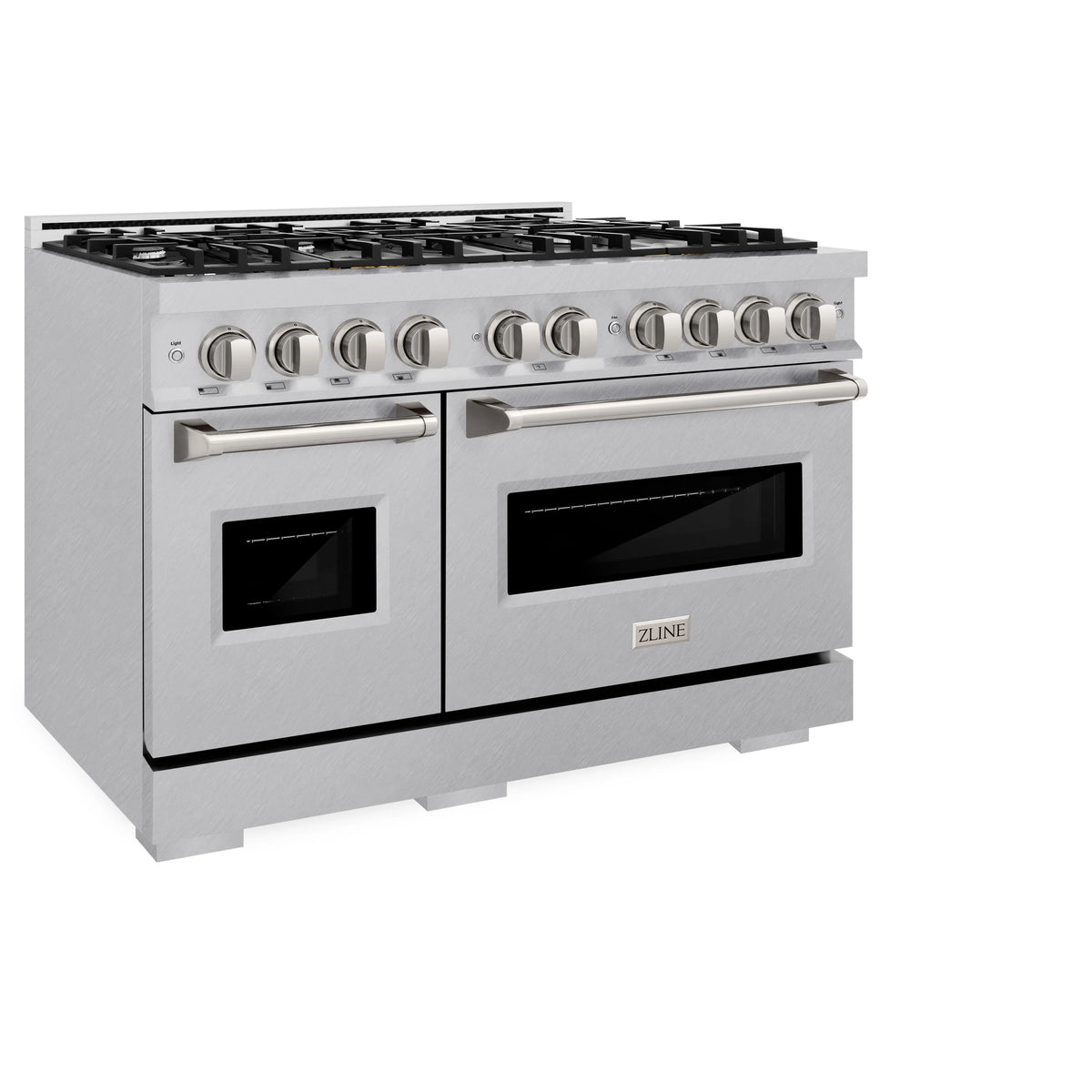ZLINE - 48 in. 6.7 cu. ft. Classic Double Oven Dual Fuel Range with 8 Burner Gas Cooktop in Satin Stainless Steel (CDRS-48)