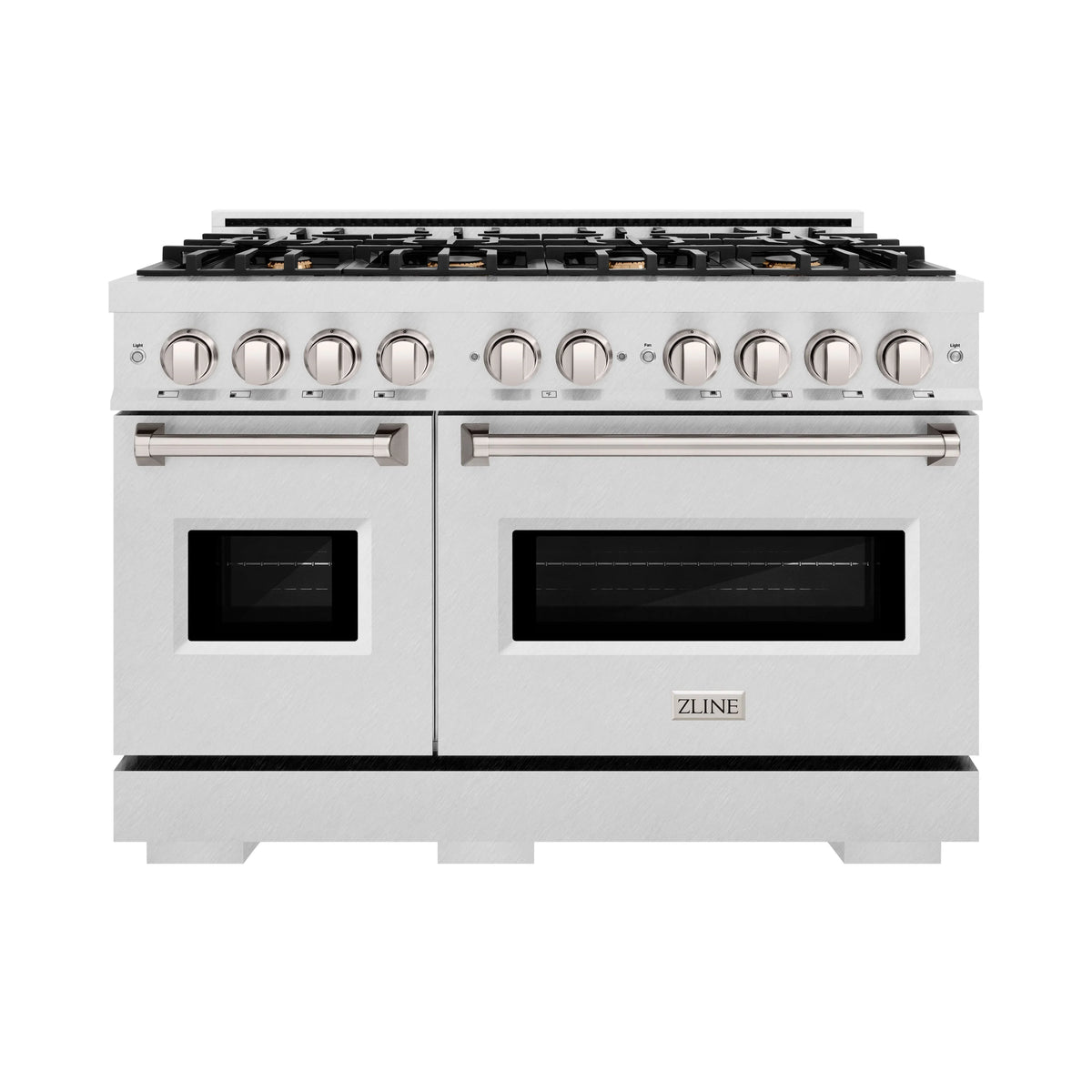 ZLINE - 48 in. 6.7 cu. ft. Classic Double Oven Dual Fuel Range in Satin Stainless Steel with 8 Brass Burners (CDRS-BR-48)