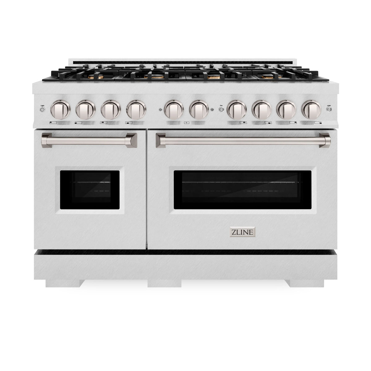 ZLINE - 48 in. 6.7 cu. ft. Classic Double Oven Dual Fuel Range in Satin Stainless Steel with 8 Brass Burners (CDRS-BR-48)