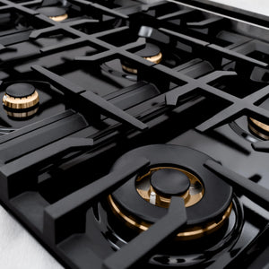 ZLINE - Autograph Edition 48 in. 6.7 cu. ft. Classic Double Oven Dual Fuel Range with 8 Burner Gas Cooktop in Satin Stainless Steel and Matte Black Accents
