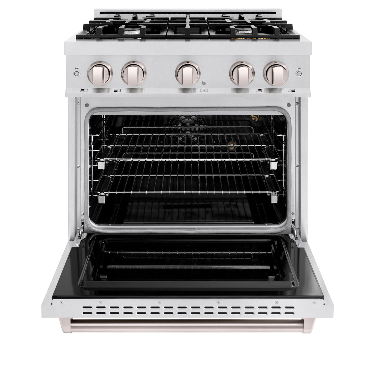 ZLINE - 30 in. 4.2 cu. ft. Classic Gas Range with 4 Burner Cooktop and Convection Gas Oven in Satin Stainless Steel (CGRS-30)