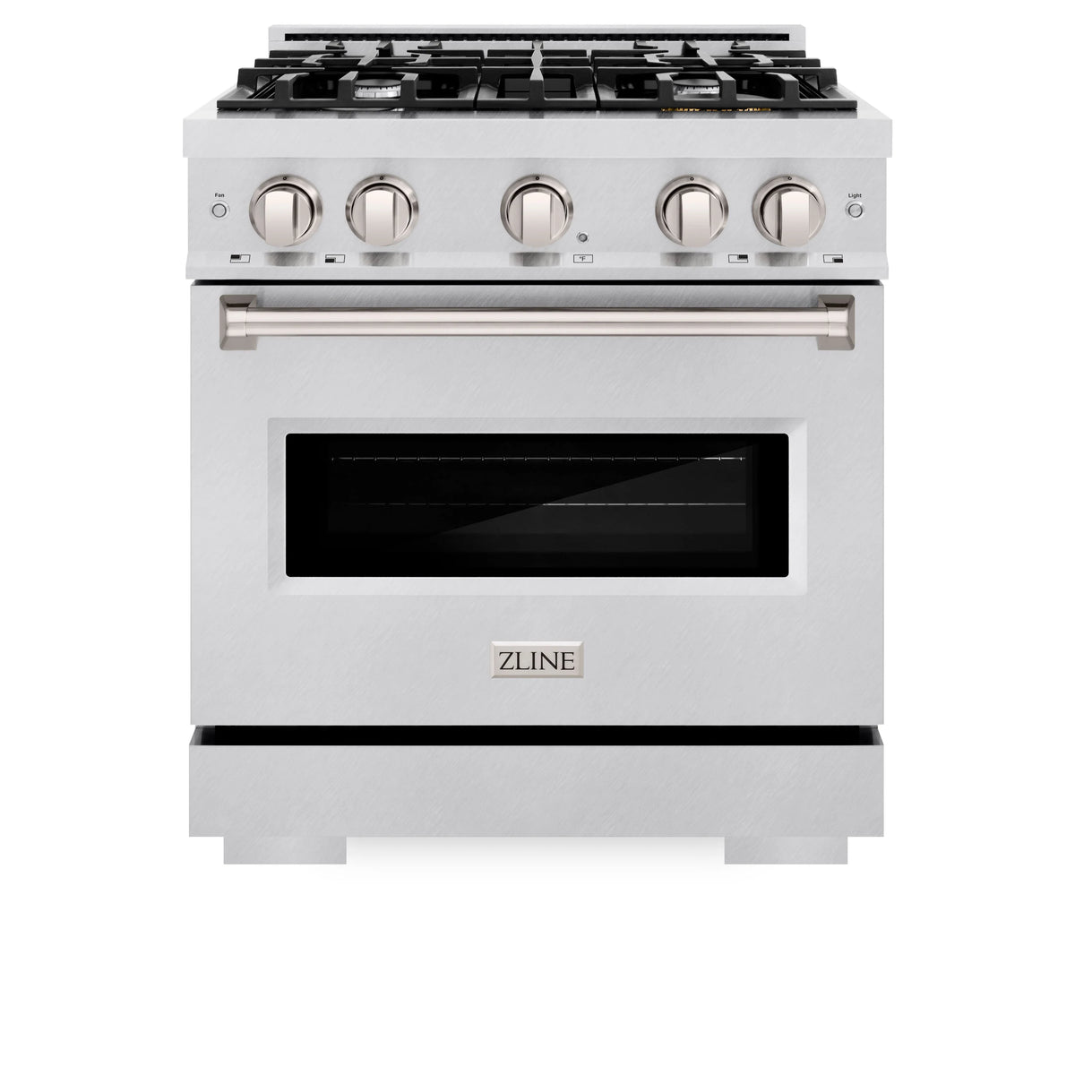 ZLINE - 30 in. 4.2 cu. ft. Classic Gas Range with 4 Burner Cooktop and Convection Gas Oven in Satin Stainless Steel (CGRS-30)