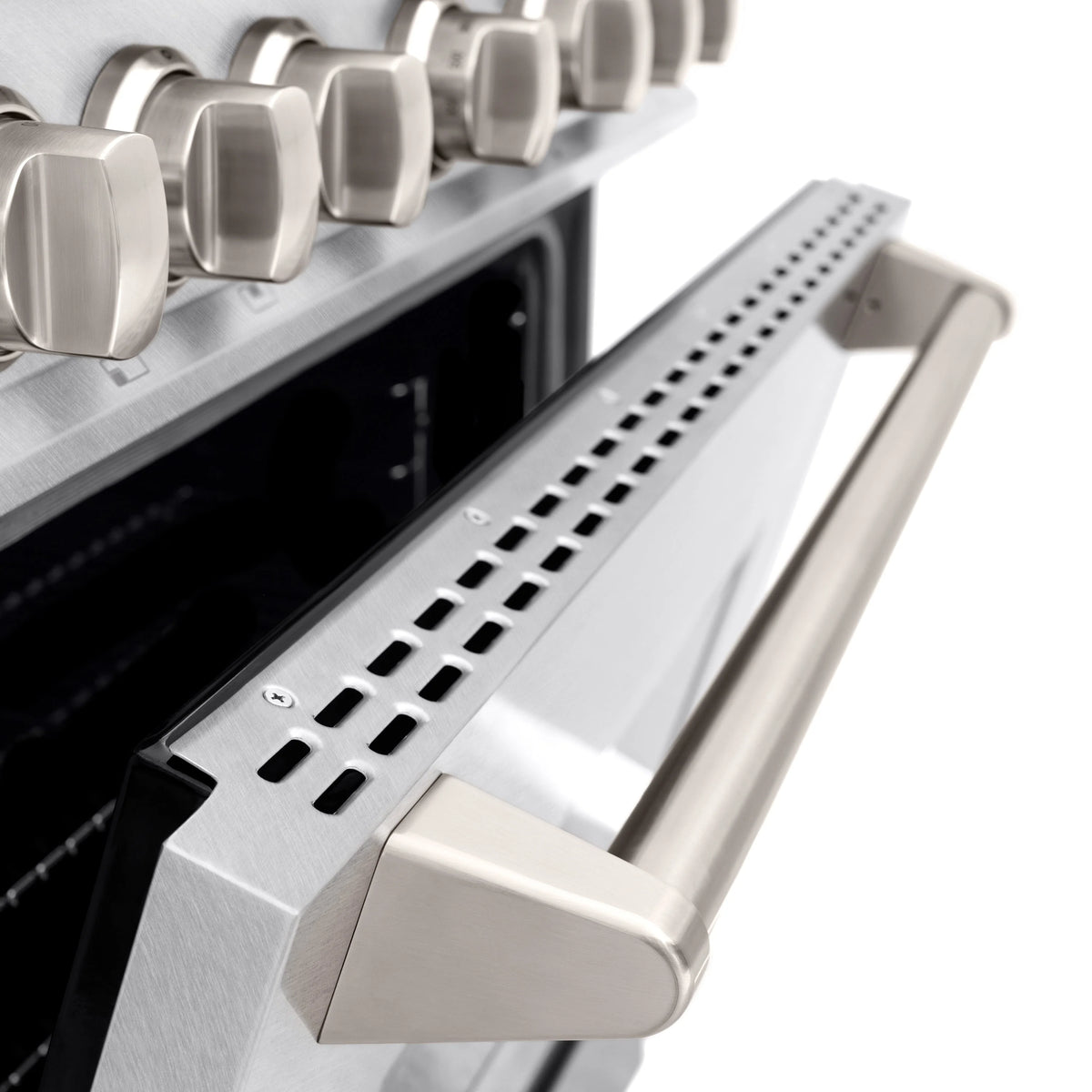 ZLINE - 36 in. 5.2 cu. ft. Classic Gas Range with 6 Burner Cooktop and Convection Gas Oven in Satin Stainless Steel (CGRS-36)