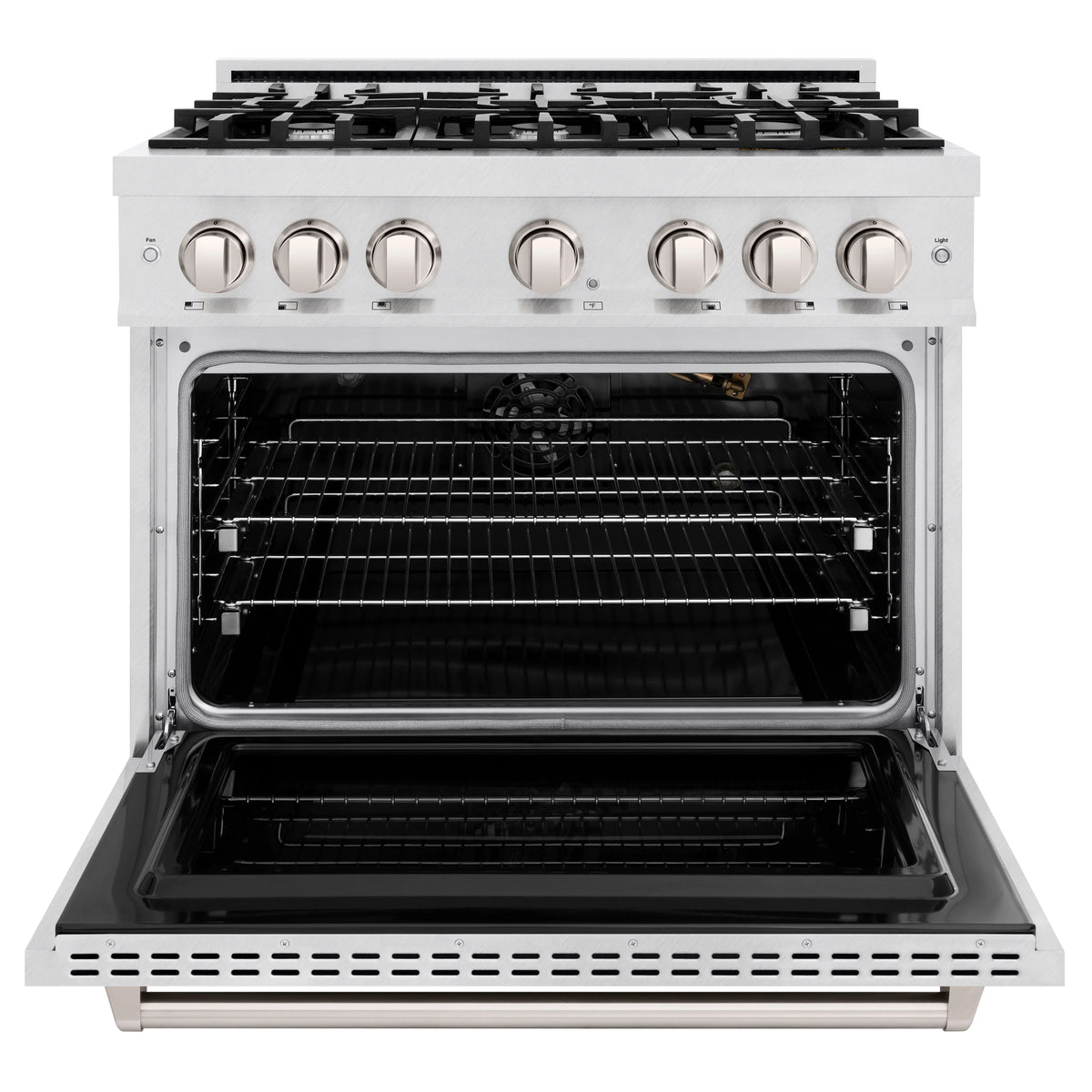 ZLINE - 36 in. 5.2 cu. ft. Classic Gas Range with 6 Burner Cooktop and Convection Gas Oven in Satin Stainless Steel (CGRS-36)
