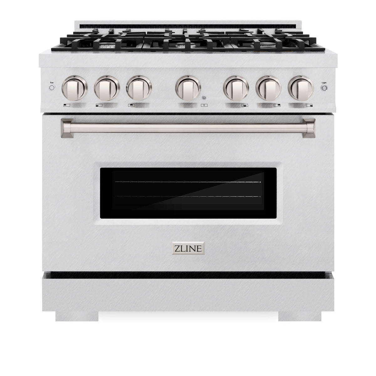 ZLINE - 36 in. 5.2 cu. ft. Classic Gas Range with 6 Burner Cooktop and Convection Gas Oven in Satin Stainless Steel (CGRS-36)