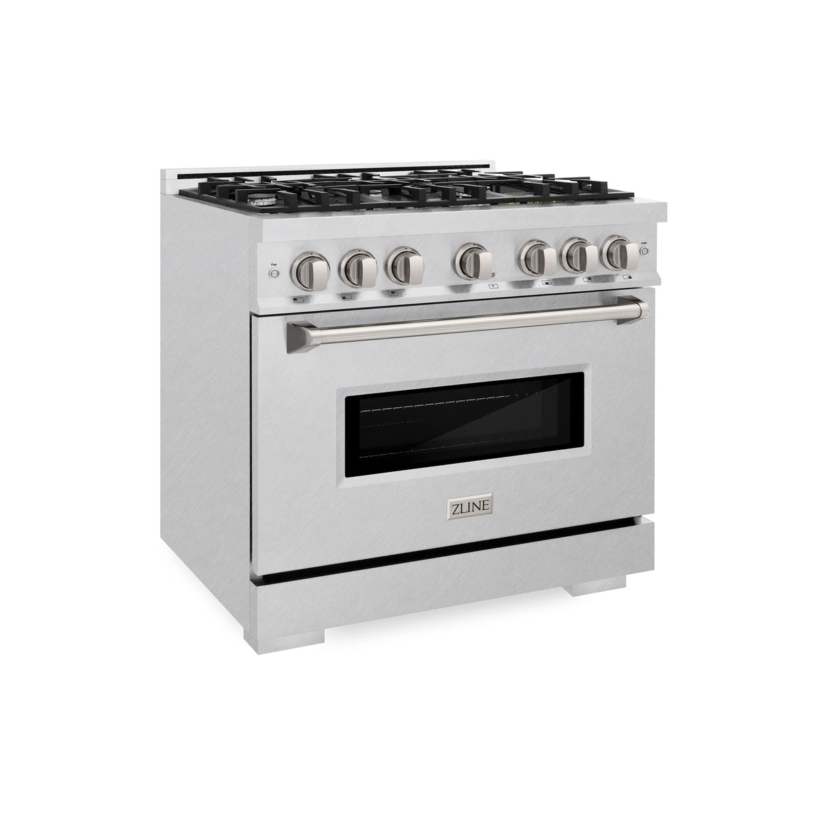 ZLINE - 36 in. 5.2 cu. ft. Classic Gas Range with 6 Burner Cooktop and Convection Gas Oven in Satin Stainless Steel (CGRS-36)