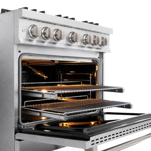 ZLINE - 36 in. 5.2 cu. ft. Classic Gas Range with 6 Burner Cooktop and Convection Gas Oven in Satin Stainless Steel (CGRS-36)