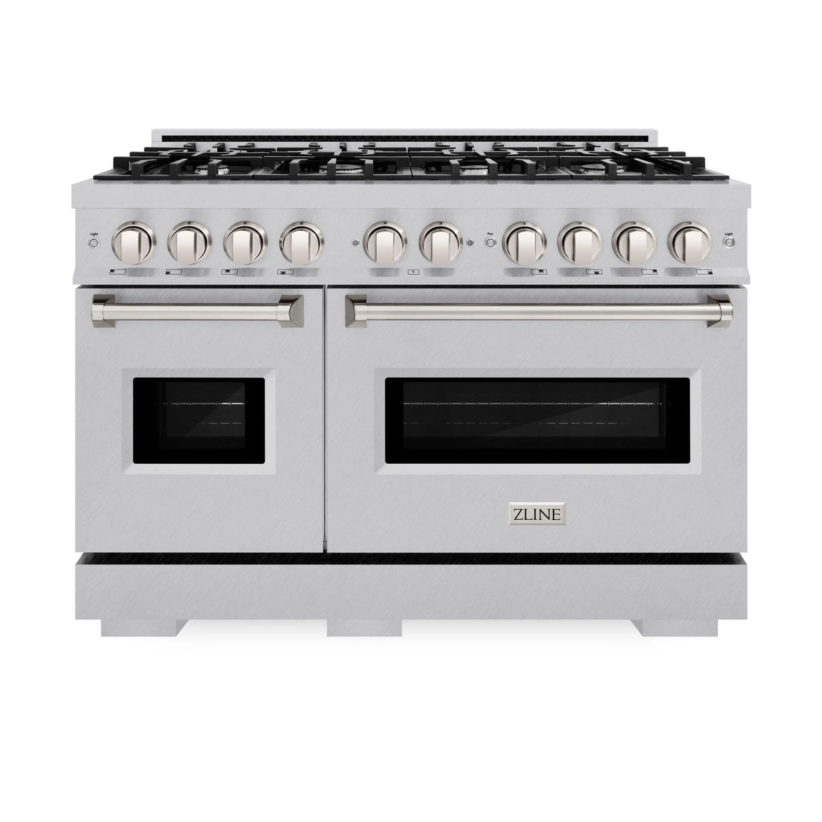 ZLINE - 48 in. 6.7 cu. ft. Classic Double Oven Gas Range with 8 Burner Cooktop in Satin Stainless Steel (CGRS-48)