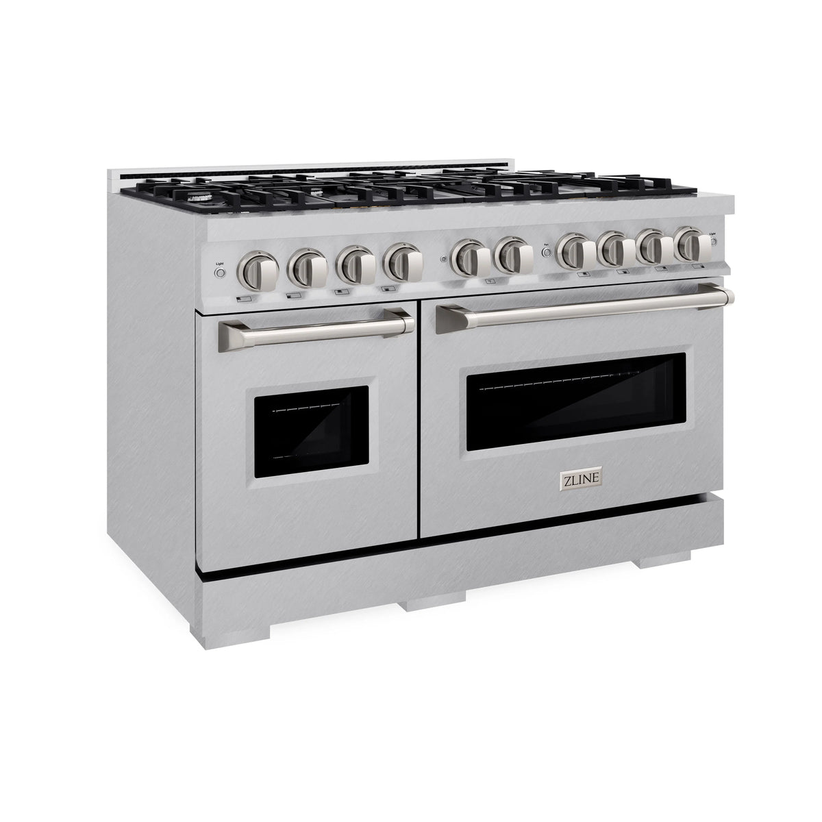 ZLINE - 48 in. 6.7 cu. ft. Classic Double Oven Gas Range with 8 Burner Cooktop in Satin Stainless Steel (CGRS-48)