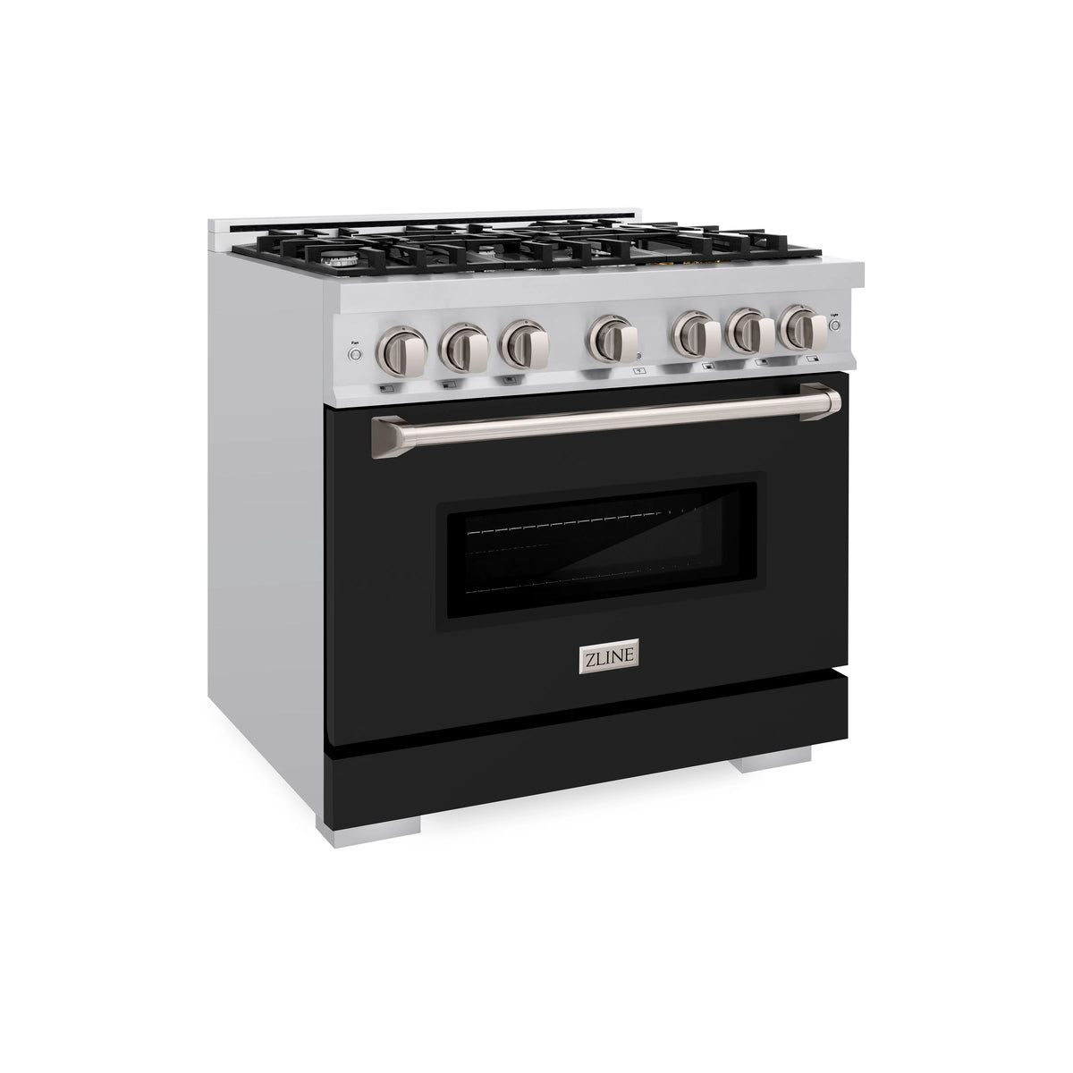 ZLINE - 36 in. 5.2 cu. ft. Classic Dual Fuel Range with 6 Burner Gas Cooktop and Electric Convection Oven in Satin Stainless Steel (CDRS-36)