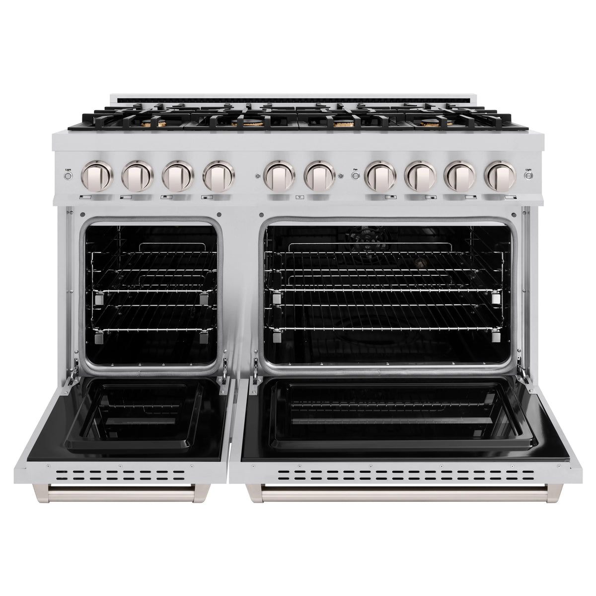 ZLINE - 48 in. 6.7 cu. ft. Classic Double Oven Dual Fuel Range in Stainless Steel with 8 Brass Burners (CDR-BR-48)