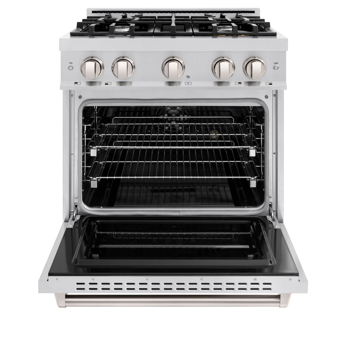 ZLINE - 30 in. 4.2 cu. ft. Classic Dual Fuel Range with 4 Burner Gas Cooktop and Electric Convection Oven in Stainless Steel (CDR30)