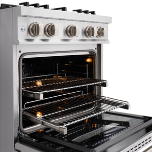 ZLINE - 30 in. 4.2 cu. ft. Classic Dual Fuel Range with 4 Burner Gas Cooktop and Electric Convection Oven in Stainless Steel (CDR30)