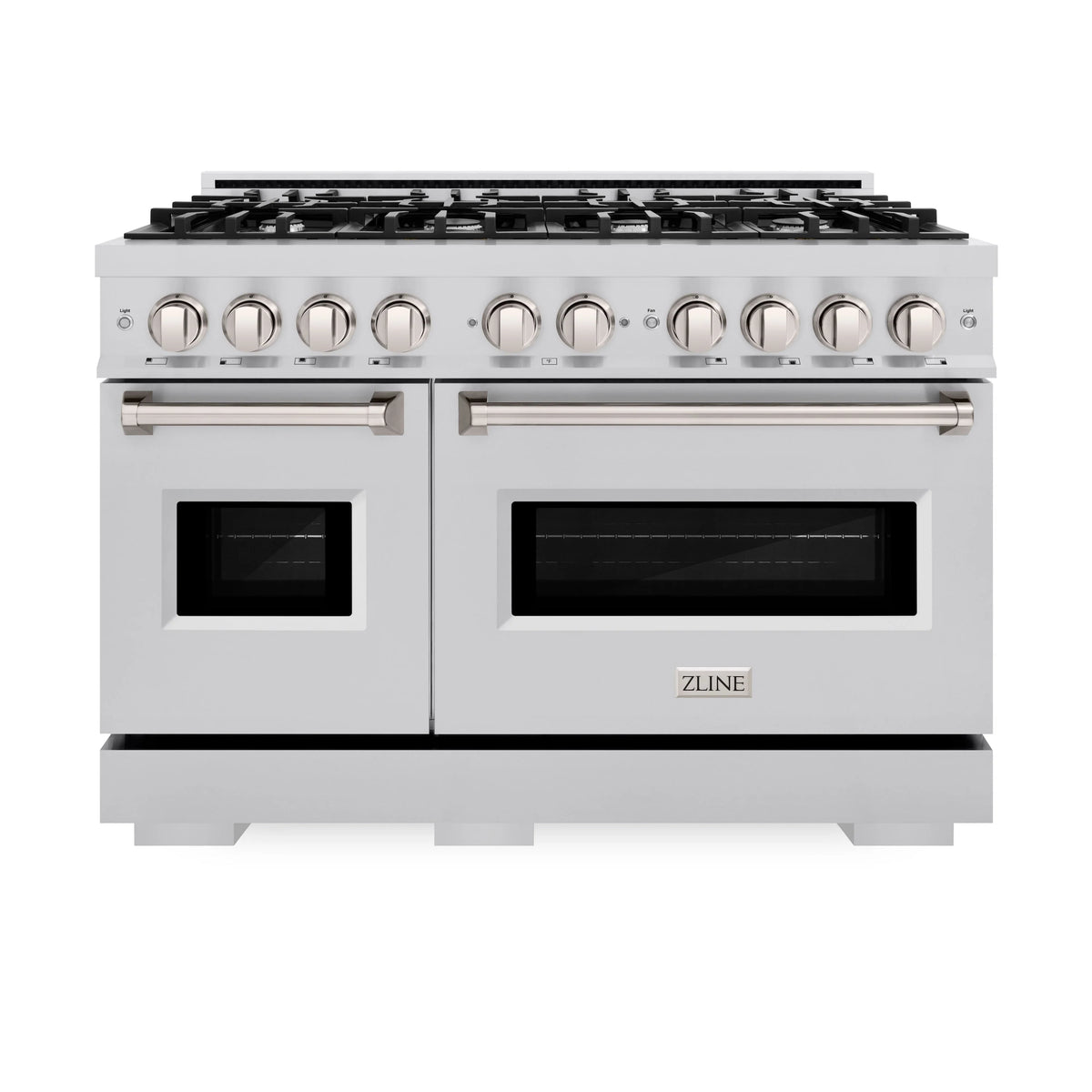 ZLINE - 48 in. 6.7 cu. ft. Classic Double Oven Dual Fuel Range with 8 Burner Gas Cooktop in Stainless Steel (CDR48)
