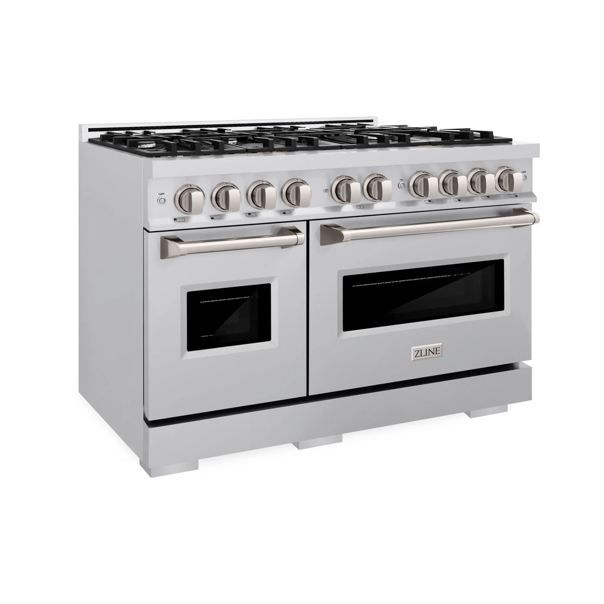 ZLINE - 48 in. 6.7 cu. ft. Classic Double Oven Dual Fuel Range with 8 Burner Gas Cooktop in Stainless Steel (CDR48)
