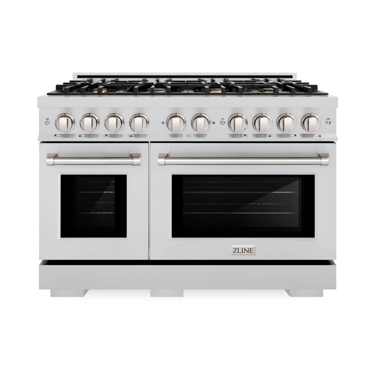 ZLINE - 48 in. 6.7 cu. ft. Select Double Oven Dual Fuel Range in Stainless Steel with 8 Brass Burners (HDR-BR-48)