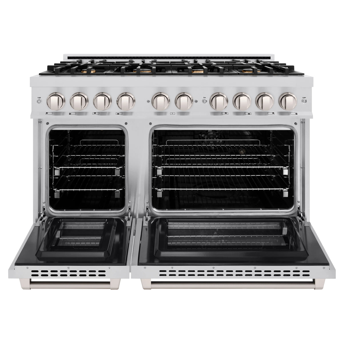 ZLINE - 48 in. 6.7 cu. ft. Select Double Oven Dual Fuel Range in Stainless Steel with 8 Brass Burners (HDR-BR-48)