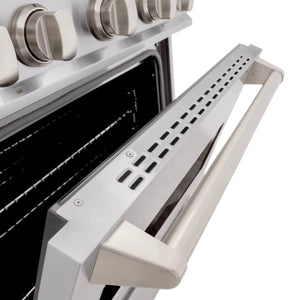 ZLINE - 30 in. 4.2 cu. ft. Classic Gas Range with Convection Gas Oven in Stainless Steel with 4 Brass Burners (CGR-BR-30)
