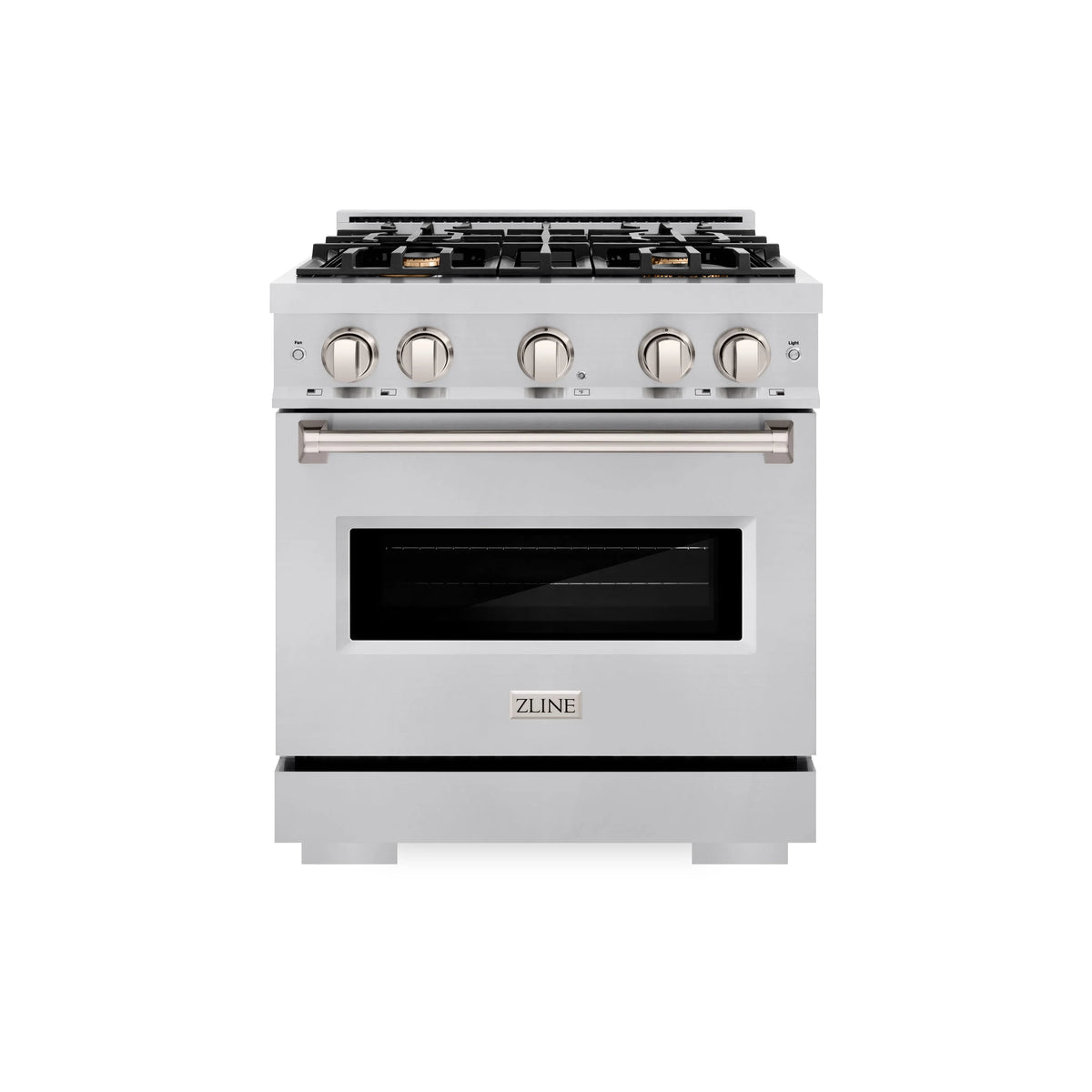 ZLINE - 30 in. 4.2 cu. ft. Classic Gas Range with Convection Gas Oven in Stainless Steel with 4 Brass Burners (CGR-BR-30)