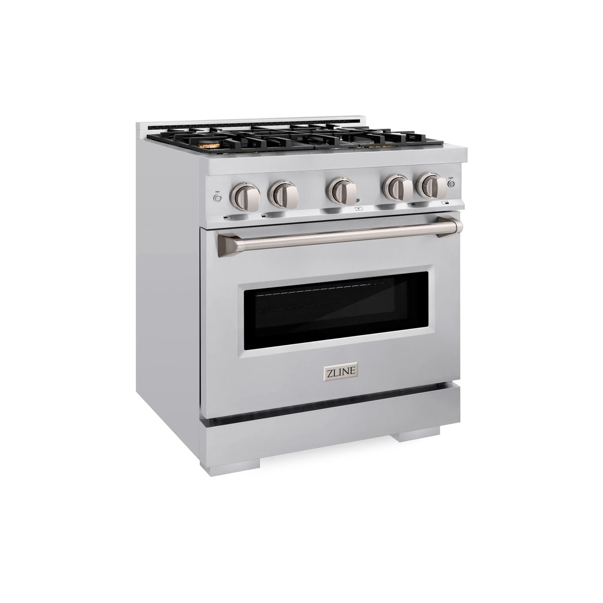 ZLINE - 30 in. 4.2 cu. ft. Classic Gas Range with Convection Gas Oven in Stainless Steel with 4 Brass Burners (CGR-BR-30)