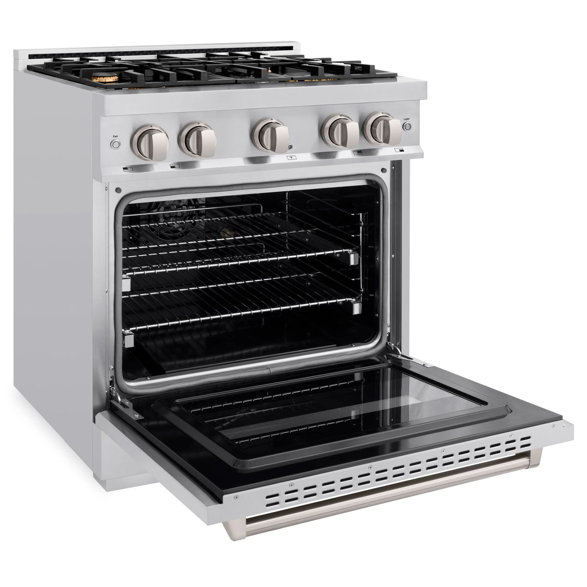 ZLINE - 30 in. 4.2 cu. ft. Classic Gas Range with Convection Gas Oven in Stainless Steel with 4 Brass Burners (CGR-BR-30)